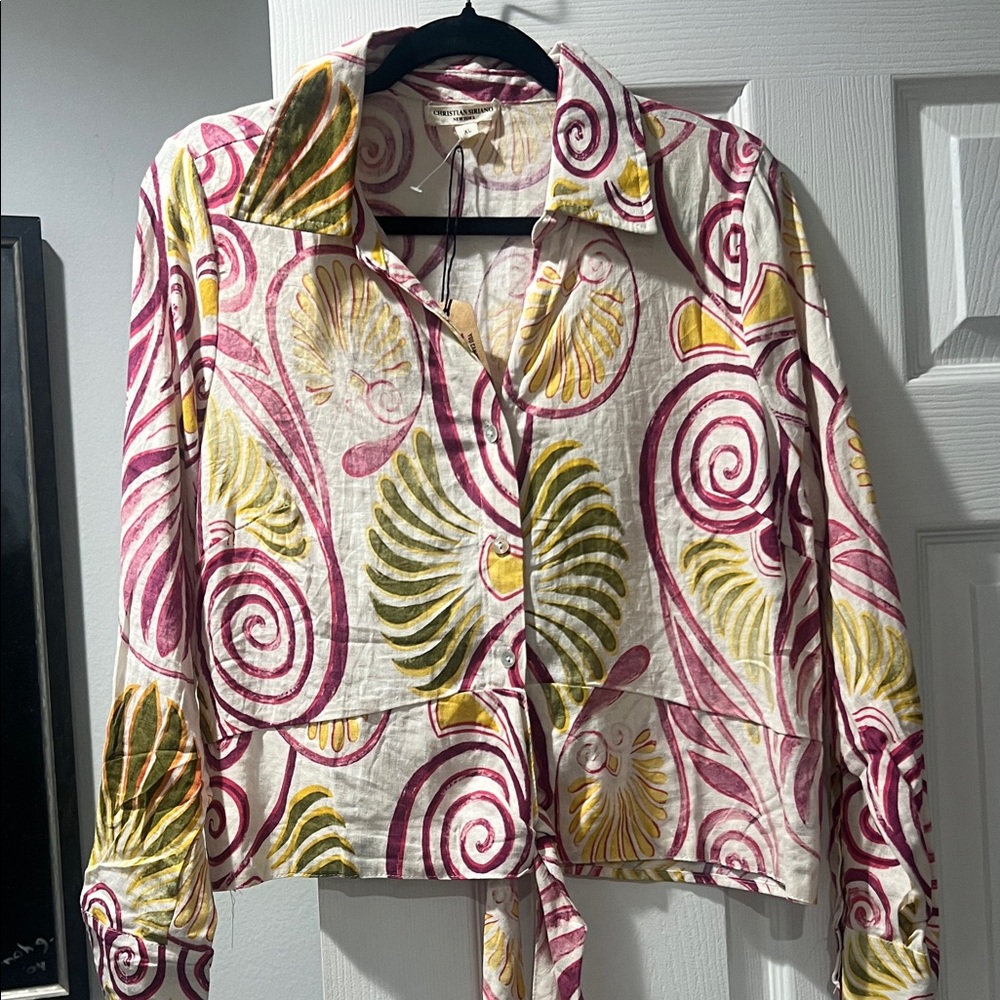 Christian Seriano Colorful Swirl Pattern Women's Blouse